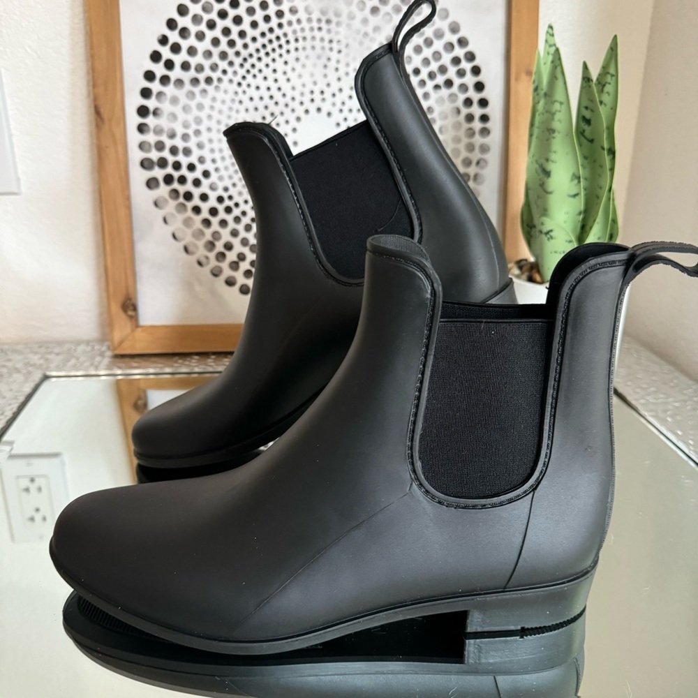 J.Crew Mercantile Chelsea Rain Boots Women’s Black Size 10 - Picture 2 of 10